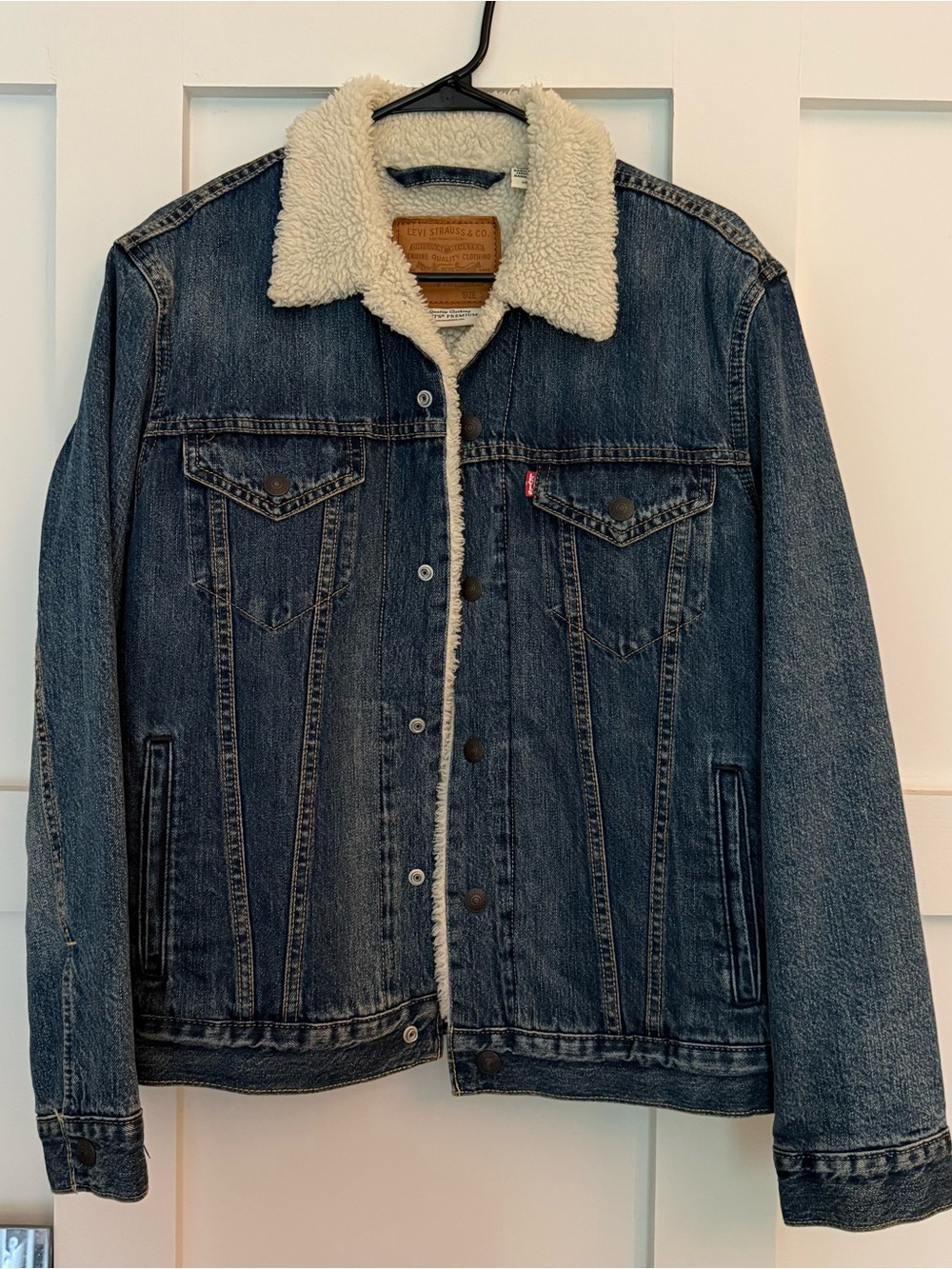 Levi's Dark Blue Denim Sherpa lined Jacket